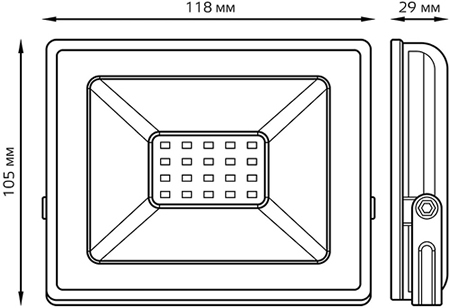 led светильник Gauss 613100320 Elementary - размеры