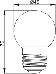 декоративная led лампа 1Вт IEK для гирлянд "Белт-лайт" - размеры