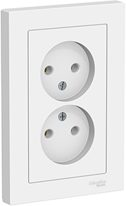 розетка 2-местная Systeme Electric AtlasDesign, лотос - внешний вид