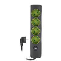 Удлинитель 4-мест 3м ПВС 3*1 серый Jazzway  