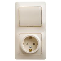 Глосса бежевый блок Р+В1кл скрытая вертикально заземление IP20