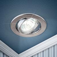Светильник точечный GU5.3 круг хром встраиваемый поворотный ЭРА 