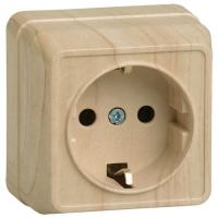 Октава сосна розетка открытая 1-мест заземление IP20 