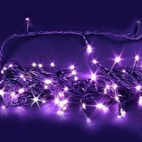 Гирлянда нить 10м фиолетовый 100свд соединяемая IP44 черный провод (до 10мод)