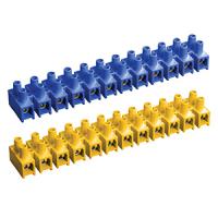 Клеммник ЗВИ 10А 12пар 10мм2 нг желтый/синий Rexant 