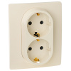 Этика кремовый розетка скрытая 2-мест заземление IP20 