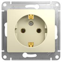 Глосса бежевый розетка скрытая 1-мест заземление IP20 