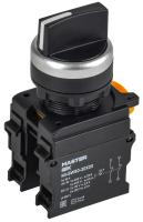 Переключатель 3 положения возвратный 2NO чёрный MASTER IEK