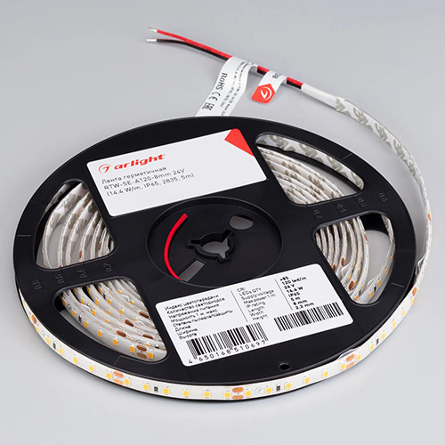 Лента свд 24В 14,4Вт/м 120свд/м 4000К 1350лм/м 2835 IP65 Arlight кратно 5м