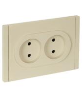 Фортепиано ваниль розетка скрытая 2-мест шторки быстрозажим. клем. IP20 