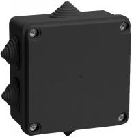 Коробка 100*100*50 квадрат черный IP44 КМ41233 безгалогенная  (HF)