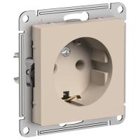 Атлас песочный розетка скрытая 1-мест заземление IP20 