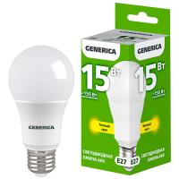 Лампа светодиодная 220В Е27 15Вт 3000К 1500лм стандарт A60 матовая GENERICA (IEK) 