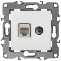 ЭРА12 белый механизм RJ45+TV скрытая 1-ая  