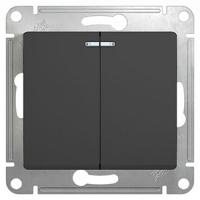 Глосса антрацит выключатель 2кл с подсветкой скрытая 10А IP20 