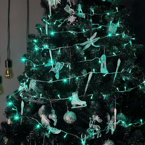 Гирлянда нить 10м зеленый 100свд с контроллером IP20 прозрачный провод 8режимов