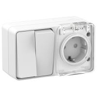 AtlasDesign Profi54 белый блок Р+В2кл открытая горизонтально IP54 