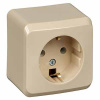 Этюд кремовый розетка открытая 1-мест заземление IP20 
