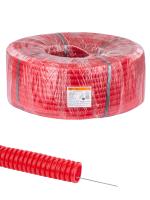 Труба гофра 20мм ПНД легкая красный с протяжкой TDM 100м