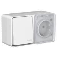 AtlasDesign Profi54 серый блок Р+В1кл открытая горизонтально заземление шторки IP54 