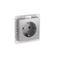 Атлас алюминий механизм розетки скрытая 1-мест заземление быстрозажим. клем. IP20 