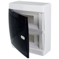 Бокс 18мод навесной белый черная прозрачная дверь IP41 CNK Tekfor 