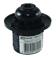 Патрон подвесной E27 карболит с кольцом черный TDM 