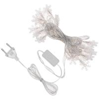 Гирлянда нить 5м RGB 20свд IP20 прозрачный провод снежинки мигание RG/RB