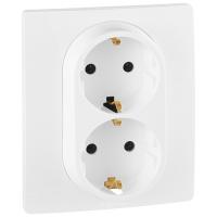 Этика белый Розетка скрытая 2-мест заземление IP20 в сборе