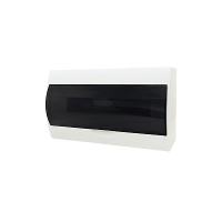 Бокс 18мод навесной белый черная прозрачная дверь IP41 PDB/W 10 Jazzway