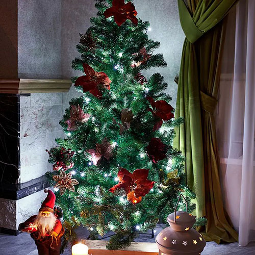 Гирлянда нить 20м белый 160свд с контроллером IP20 зеленый провод 8 режимов