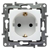 Этика белый розетка скрытая 1-мест заземление IP20 