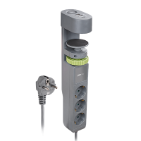 Удлинитель 3-мест 1,5м ПВС 3*1 серый выкл 3*USB Jazzway  струбцина