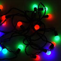 Гирлянда нить 7,5м мультицвет 50свд соединяемая IP20 черный провод шарики (до 6мод) быстр.смена цв.