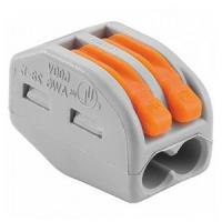 Клемма 2*4,0мм2 с рычажком серый Wago 222-412 50шт