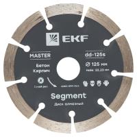 Диск алмазный 125*22,2мм сегментный EKF Master