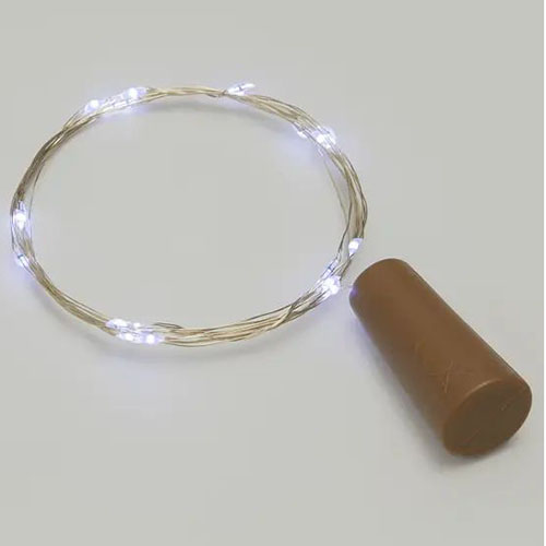 Гирлянда нить 2м белый 20свд IP20 серебро провод Роса с пробкой 3хLR44