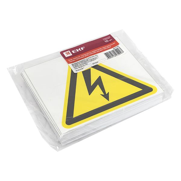 Плакат "Опасность поражения электрическим током" 150*150мм EKF