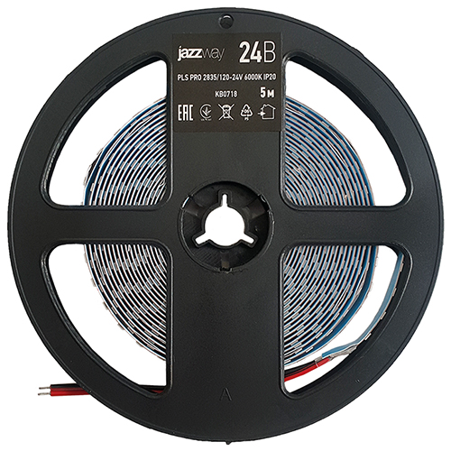 Лента свд 24В 12Вт/м 120свд/м 6000К 1200лм/м 2835 IP20 Jazzway 5м