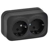 GLORY Роз. 2-я с з/к без з/ш о/у 16А РС22-3-ХЧм черн. м. IEK