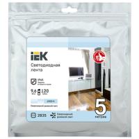 Лента свд 12В 9,6Вт/м 120свд/м 6500К 2835 IP65 IEK 5м