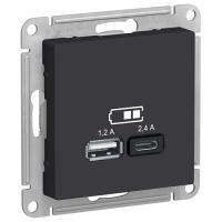 AtlasDesign карбон розетка USB скрытая 2-ая 