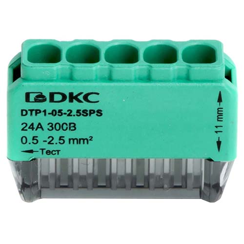 Клемма 5*2,5мм2 компактная зеленый DKC 6шт