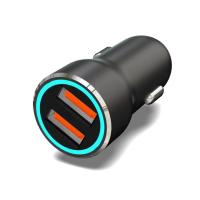 Автозарядка в прикуриватель USB-А +USB-А 12Вт LED-подсветка REXANT