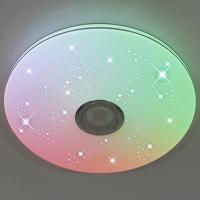 Светильник настенно-потолочный свд 60Вт RGB круг белый пульт ДУ музыкальная