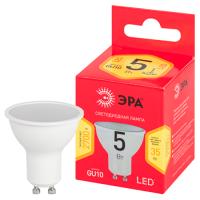 Лампа свд 220В GU10 5Вт 2700К 400лм MR16 матовая ЭРА 