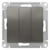 Атлас сталь выключатель 3кл скрытая 10А IP20 