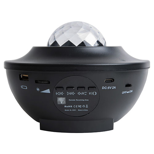 Проектор светодиодный 6Вт RGBW, Звездное небо, 2 динамика, ПДУ, Bluetooth, MP3, USB