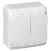 Этюд белый выключатель 2кл открытая 10А IP20 