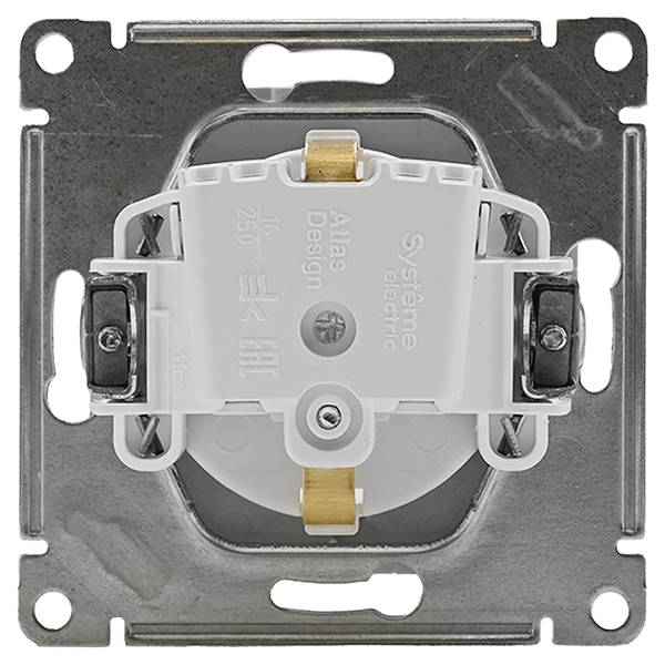 AtlasDesign белый розетка скрытая 1-мест заземление шторки IP20 
